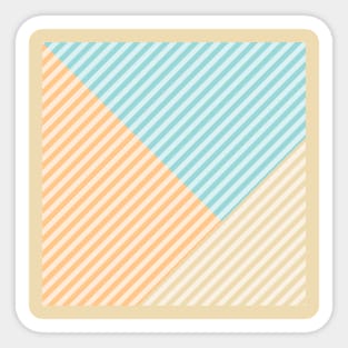 Geometric pattern blue orange soft Sticker